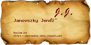 Janovszky Jenő névjegykártya