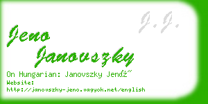 jeno janovszky business card